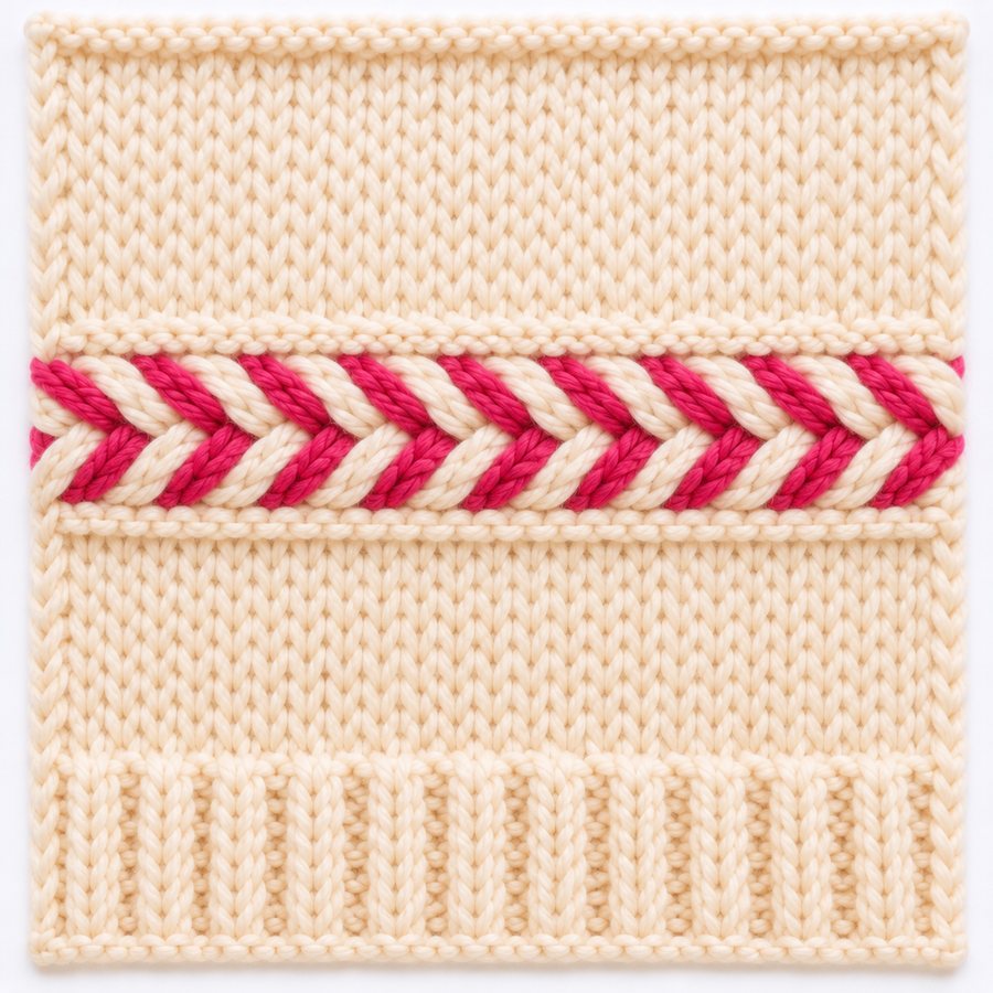 Tresse lettone au tricot : illustration du point