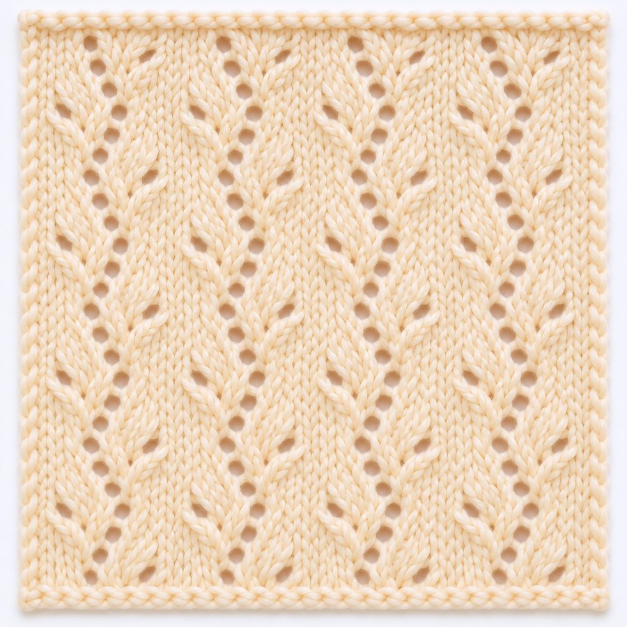 Vigne ajourée au tricot : illustration du point