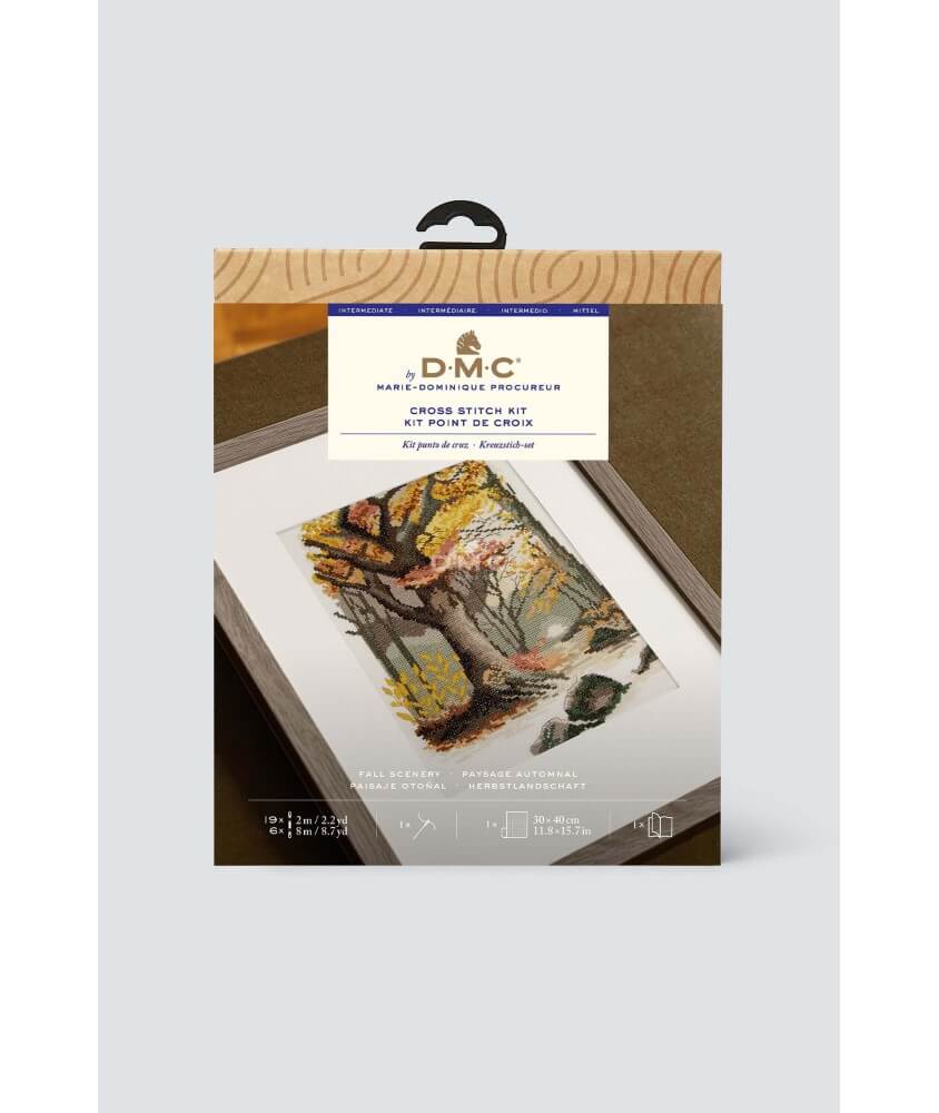 Contenu du kit point de croix DMC BK2017 – toile Aida, fils moulinés et diagramme