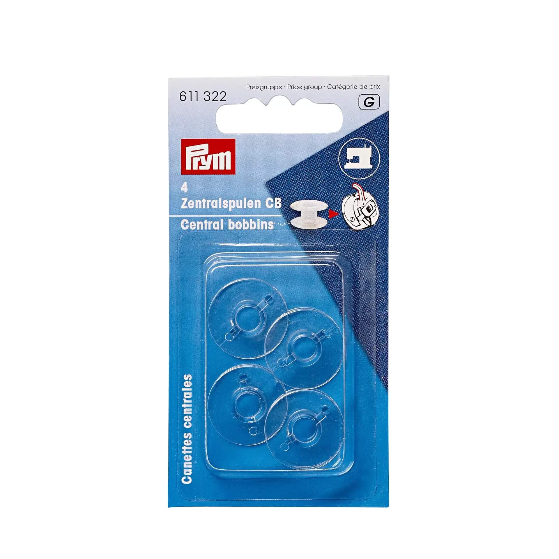 Canettes Prym CB 20.5mm pour machines à coudre lot de 4 pièces blanches