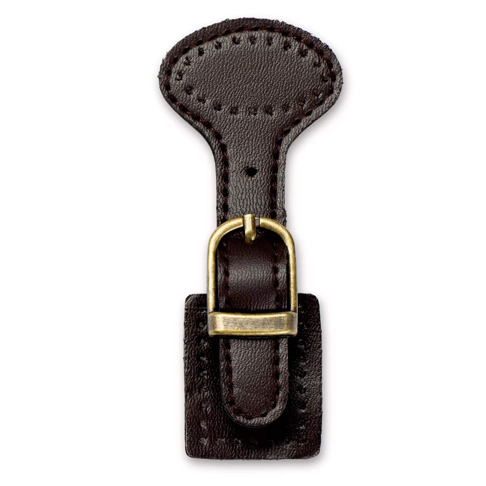 Fermoir Prym laiton antique brun d&eacute;tail m&eacute;canisme magn&eacute;tique 45x115mm