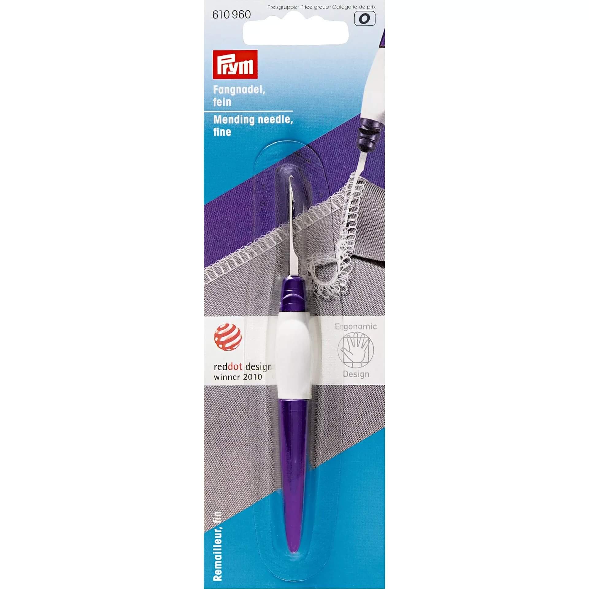Remailleur ergonomique Prym prym.ergonomics violet blanc outil tricot crochet réparation maille