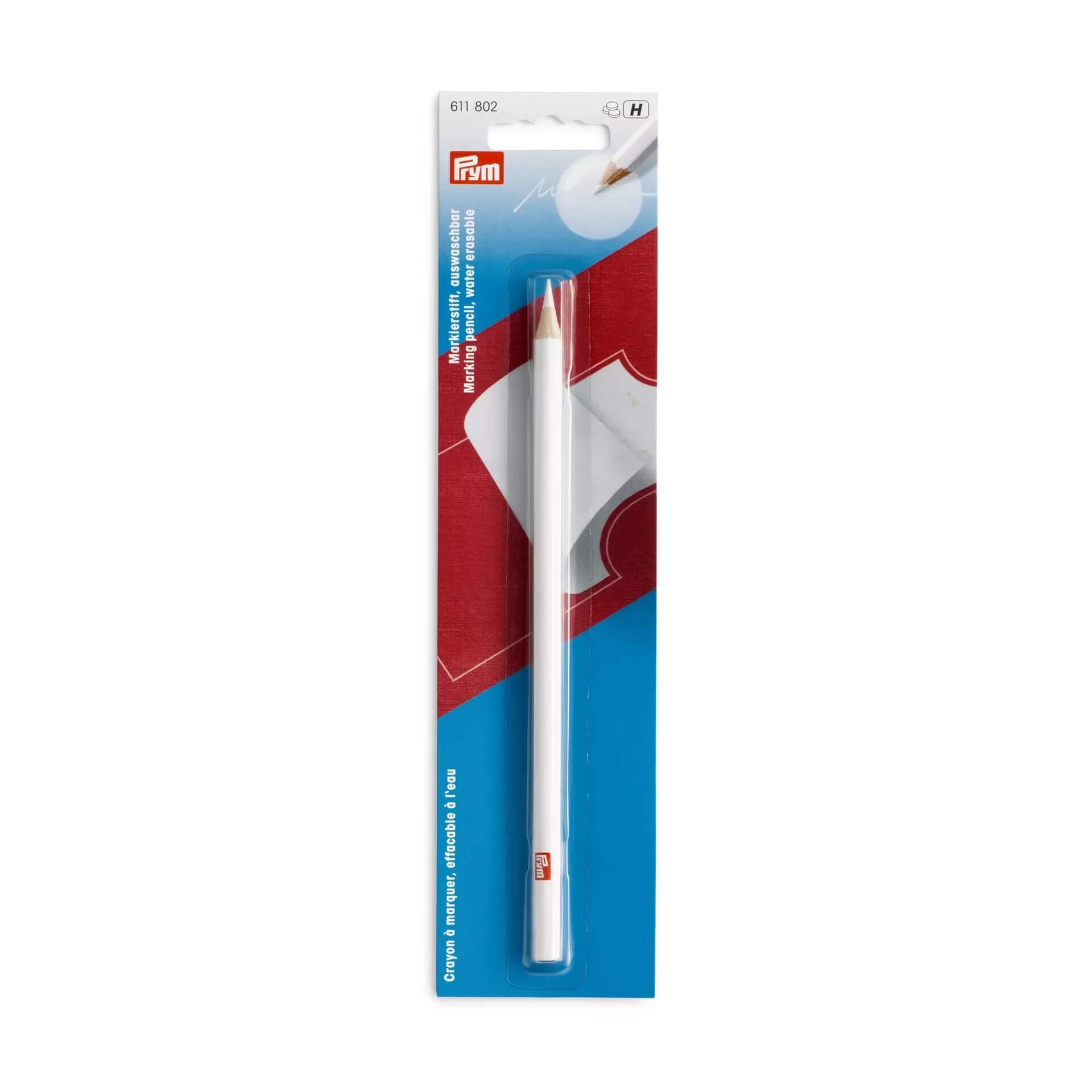 Crayon à marquer lavable blanc Prym 611802 pour tissus foncés couture reprisage