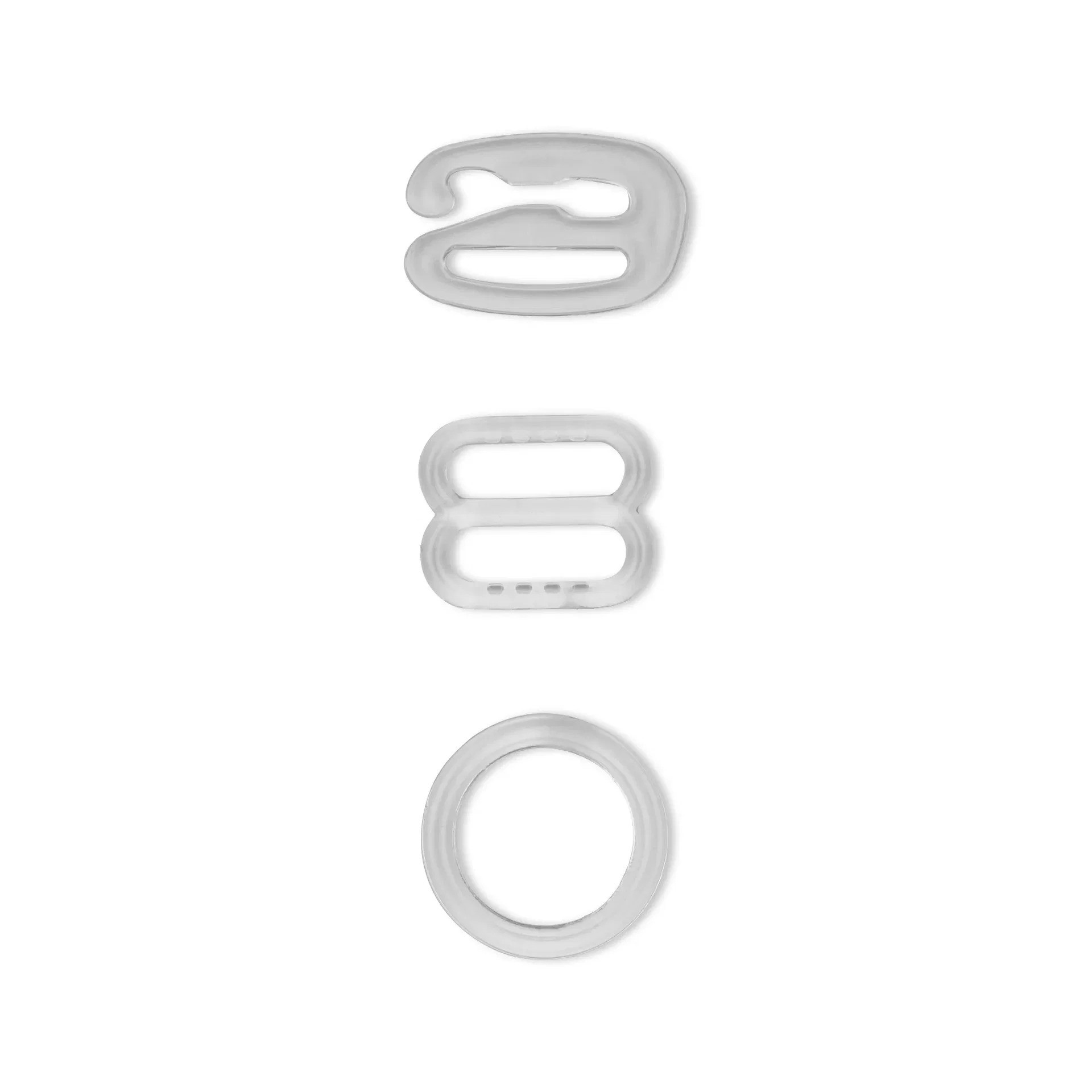 Détail des régleurs plastique transparent Prym pour lingerie